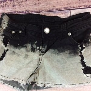 Rue 21 Juniors Denim Shorts Sz 0/1 Black Acid Wash